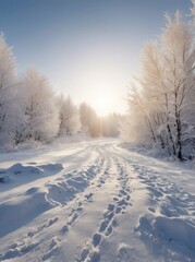Obraz premium road in the snow