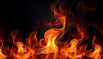 Fototapeta premium Fiery flames dance and crackle in a cozy fireplace, casting a warm, orange glow