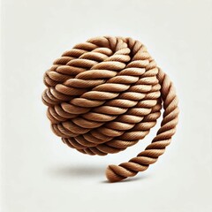 brown rope bundle on white background