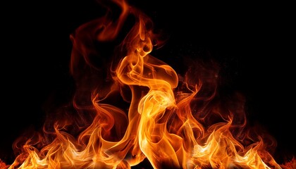 Fototapeta premium Fiery flames dance and crackle in a cozy fireplace, casting a warm, orange glow