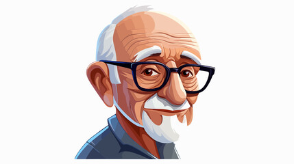Detailed vector illustration of a senior man in glasses for design and commercial use