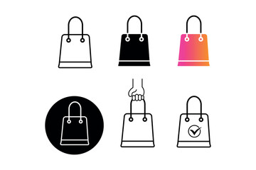 Modern Vintage Shopping Bags Icon for Classic Retail Aesthetics, shopping, bags, icon, market, retail, purchase, service, packaging, ecommerce, consumer, trade, shopping cart, delivery, carry, buy