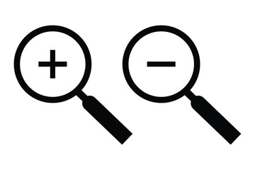 Zoom in zoom out icon symbol sign vector illustration design. Search icon. 