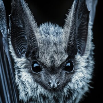 close-up of a bat with striking features and detailed fur