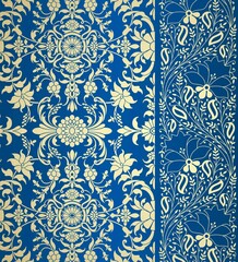 wedding card design, traditional paisley floral pattern , royal India	