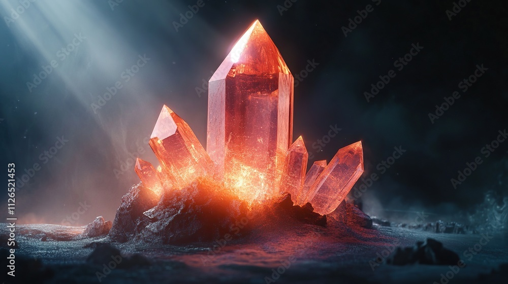 Poster a glowing crystal surrounded by soft beams of light in a dark room, symbolizing the hidden gems of c
