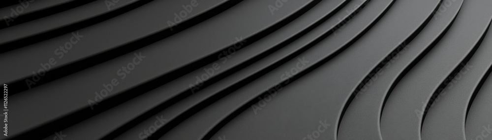 Poster a smooth, dark surface features elegant, flowing waves that create a sense of depth and texture.