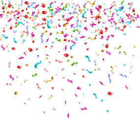 Faling confetti for festival background, birthday party invitation, carnival celebrate, glamour concert. Shiny colourful flying particle. Magic mosaic effect, romantic ceremony vibrant ornament.