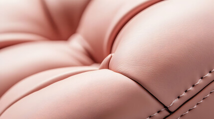 Close-up of blush pink tufted leather upholstery texture. Perfect for fashion, home decor, and luxury branding.