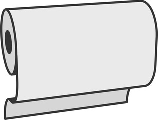 Textile roll vector icon. Paper tube illustration design for kitchen cleaning towel, carpet, scroll whatman, fabric.