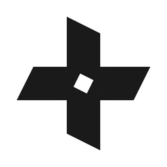 Fototapeta premium Four Parallelograms Cross Shape Silhouette Icon