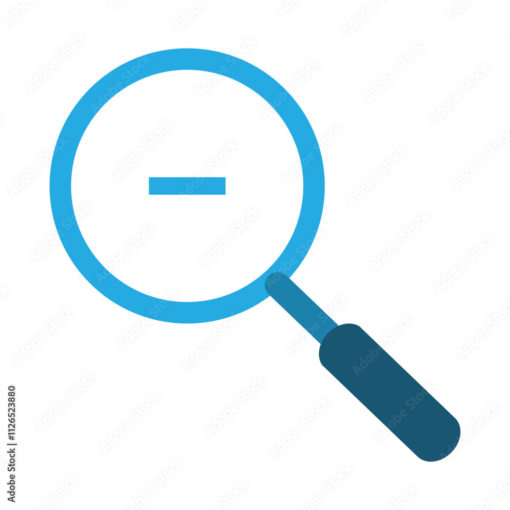 Poster search line and zoom in icons. magnifying glass with plus and minus icon for mobile and web isolated