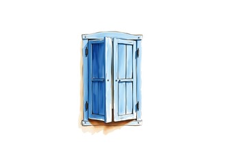 Blue old wooden window