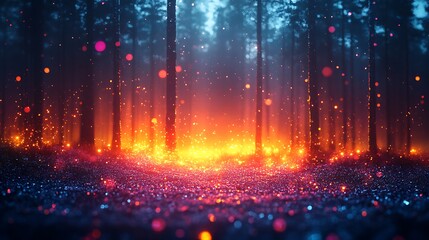 Fototapeta premium A Fiery Blaze in the Forest.