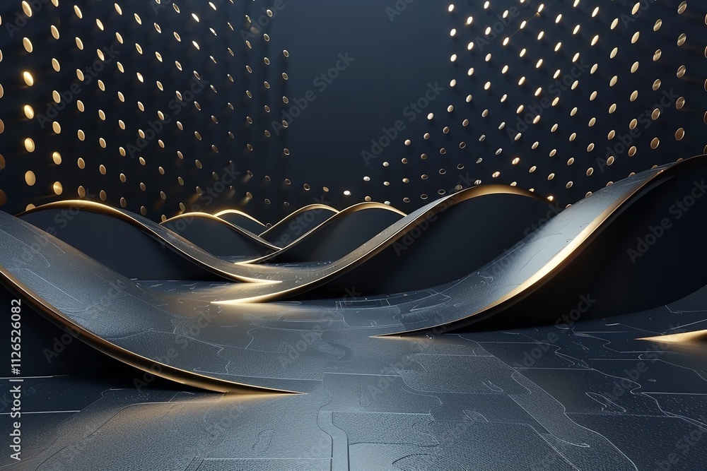 Poster elegant geometric abstract presentation with copy space. generative ai