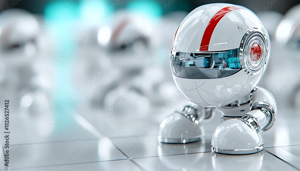 Poster robotic adventure futuristic robotics showcase high-tech arena digital art engaging atmosphere close