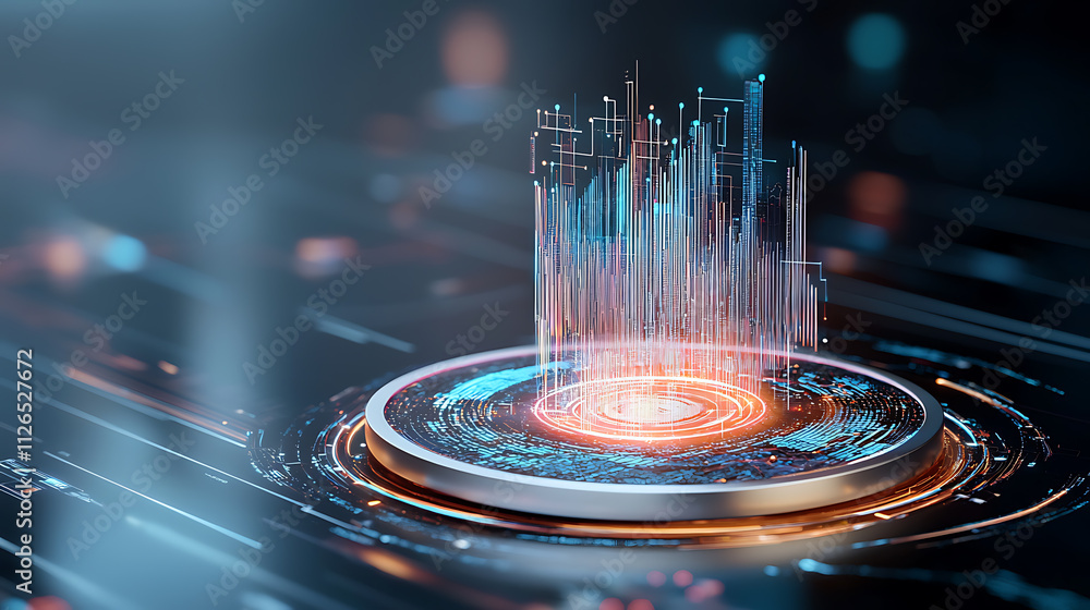 Poster dynamic data visualization graphical representation of information digital space infographic design 