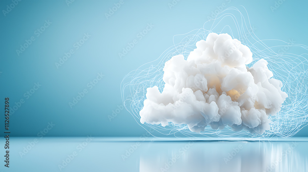 Poster dynamic cloud formation digital art conceptual background minimalist environment abstract viewpoint 