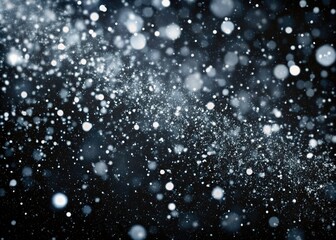 Fototapeta premium Black and White Snowfall Overlay, Abstract Snow Texture, Winter Design Element, High-Resolution Snow Background