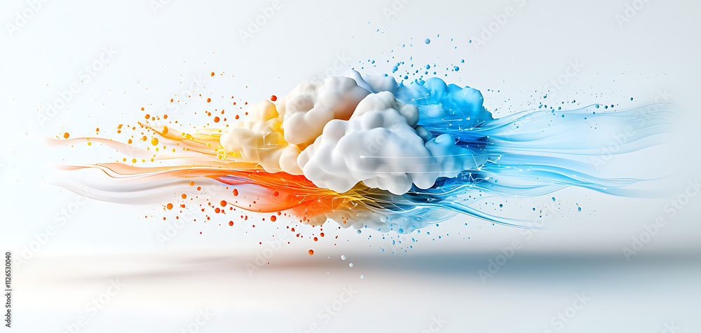 Aufkleber dynamic color explosion digital art abstract design vibrant environment creative concept for visual 