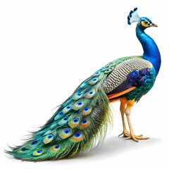 Obraz premium picture of peacock in white background