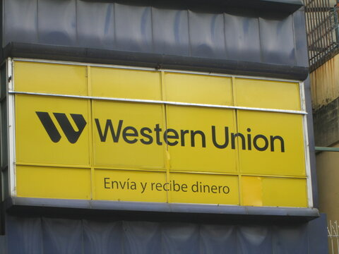 Western Union agency. Caracas, Miranda State.Editorial, Editorial illustrative. Venezuela, Caracas December 05, 2024.