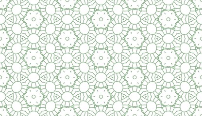 Geometric Green Floral Seamless Pattern for Elegant Designs.