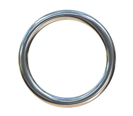 Round metal or silver frame on png transparent background.