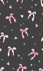 bow heart pink kids design ve...