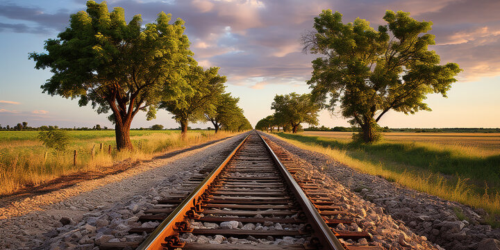 railway tracks in the countryside