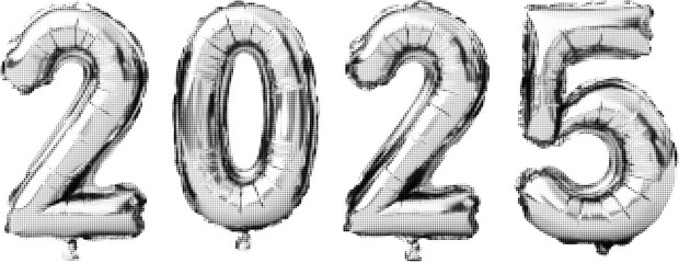 2025 3D Number New Year