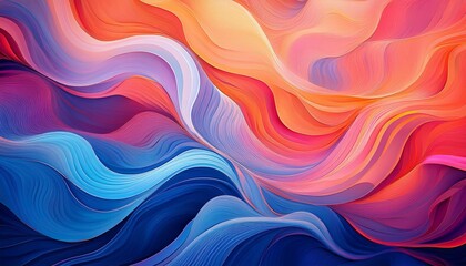 Obraz premium vibrant abstract background mesmerizing waves of blue orange and pink for creative designs and digital art