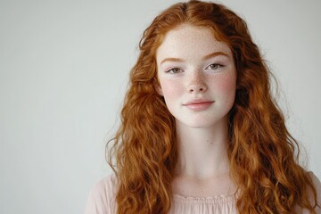 Fototapeta premium portrait of a young woman with curly red hair
