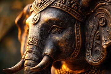 intricate bronze elephant sculpture with detailed features