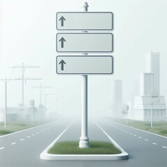 blank road sign isolated