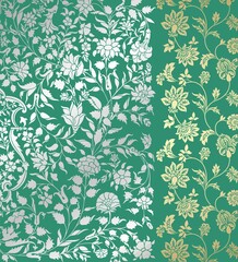 wedding card design, traditional paisley floral pattern , royal India	