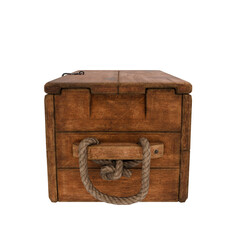 Vintage Wooden Chest with Rope
