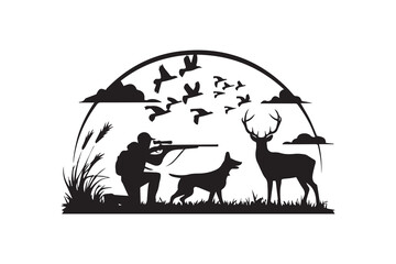 Fototapeta premium The Hunter's Silhouette vector
