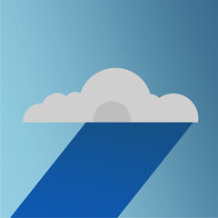 Heavy rain cloud minimalistic art style