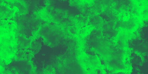 Abstract dynamic texture with soft green clouds on dark background. Defocused Lights and Dust Particles. Dark Green Watercolor Background. Green Watercolor Grunge. Green & dark sky with clouds, 