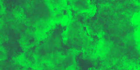 Abstract dynamic texture with soft green clouds on dark background. Defocused Lights and Dust Particles. Dark Green Watercolor Background. Green Watercolor Grunge. Green & dark sky with clouds, 