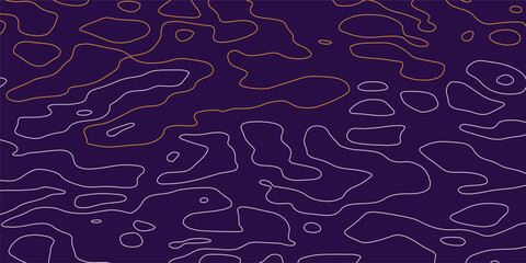 Blue abstract background and white line. and Topographic background and texture, abstract monochrome image. 3D waves. Cartography Background. Map mockup infographics. Wavy backdrop. Cardboard.