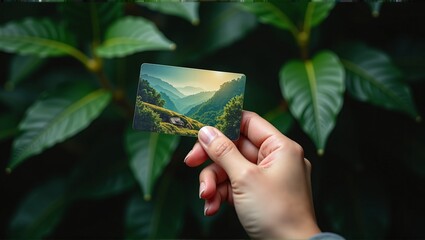 Chip-enabled card symbolizing eco-friendly finance, promoting sustainable investments and green spending