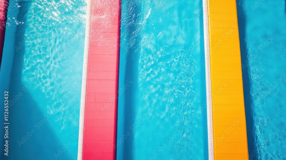 Poster crystal clear water in bright lanes creates an inviting atmosphere for swimmers looking to enjoy a r