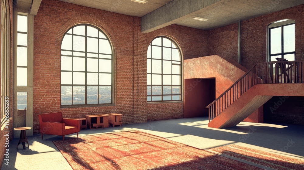 Poster an industrial environment with automated storage systems and streamlined workflows.