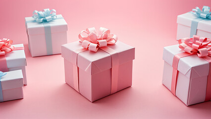 Obraz premium gift boxes on pink
