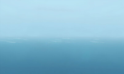 Fototapeta premium Serene aerial view of a hazy, distant coastline, showcasing a tranquil ocean landscape with subtle color gradients.