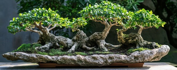 Fototapeta premium Formation of a plant in the form of a bonsai. Gardening