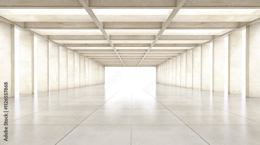 Poster simple yet elegant concrete room with a minimalist aesthetic, emphasizing the contrast between light
