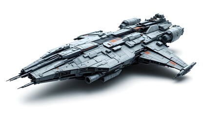 spaceship, model, sci-fi, textures, detailed, isolated, white, background, futuristic, spacecraft, design, realistic, highresolution, merchandise, sci-fiart, space, vehicle, technology, intricate,